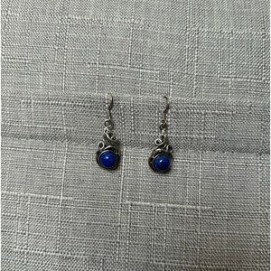 Real Lapis Lazuli Earrings For Women 925 Silver Jewelry